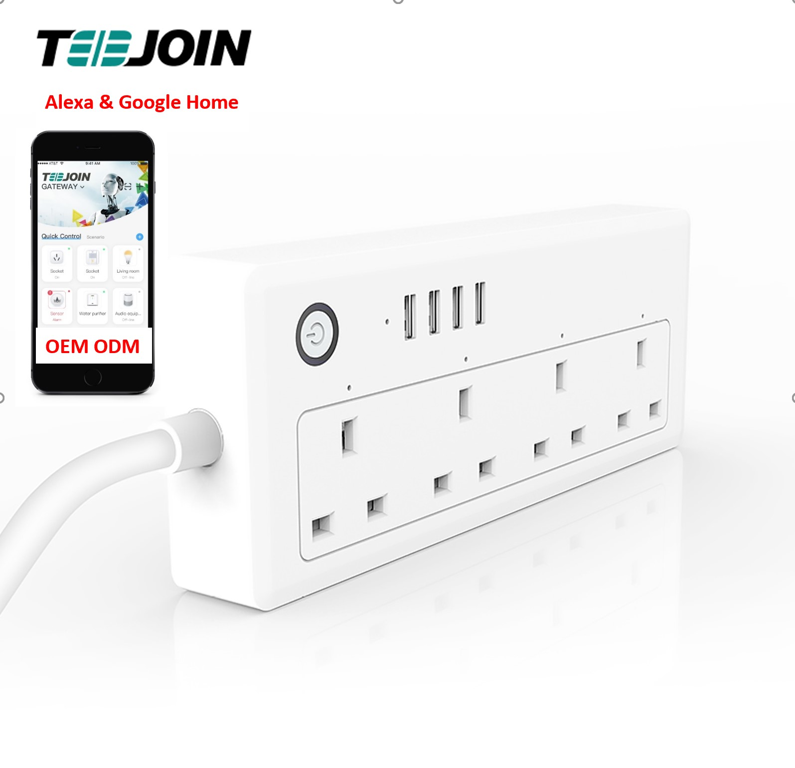 Teejoin Alexa Smart Home Electrical Power Timer App Usb Uk Tuya Smart Life Extension Wifi Smart Socket