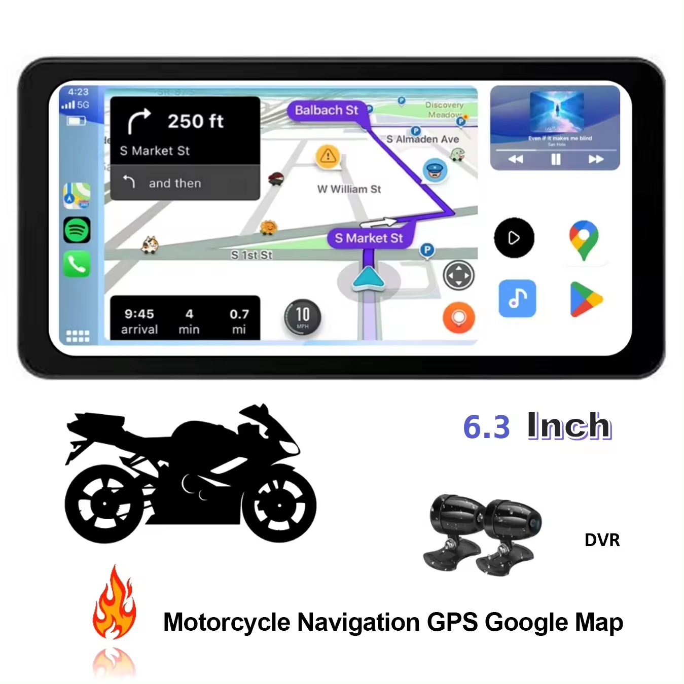 Newest Linux System Motorcycle Navigation Support Mobile Internet Intelligent Voice Control Wireless Carplayer