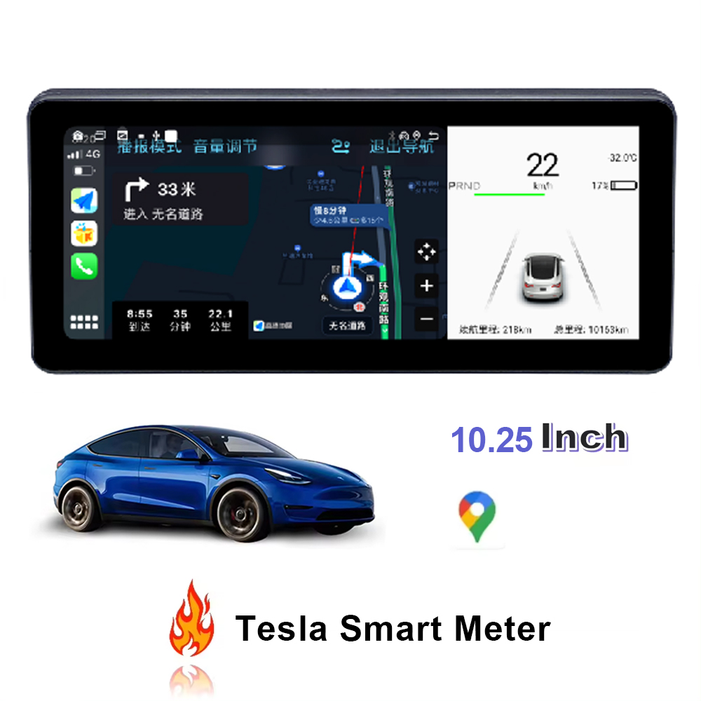 10.3 Inch Touch Screen Car Dashboard For Tesla Model 3/Y Instrument Panel Support Carplay/Android Auto/Mirrorlink/Gps Navigation