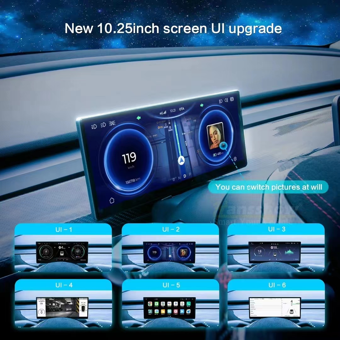 Android 13 System OTA Update DIC Universal Car Vehicle Digital Dashboard Tesla Model Y Can Bus Instrument Cluster Center Control