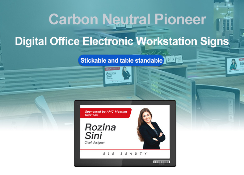 7.3 Inch DOUBLE SIDE 3-Color Electronic Eink Display Stands Electronic Conference SYSTEM for Smart Office Badge business card