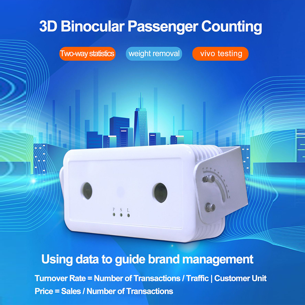 Supermarket Electronic Door Office Hotel Government Street Ink Screen 3D Binocular Passenger Flow Statistics Camera Monitoring