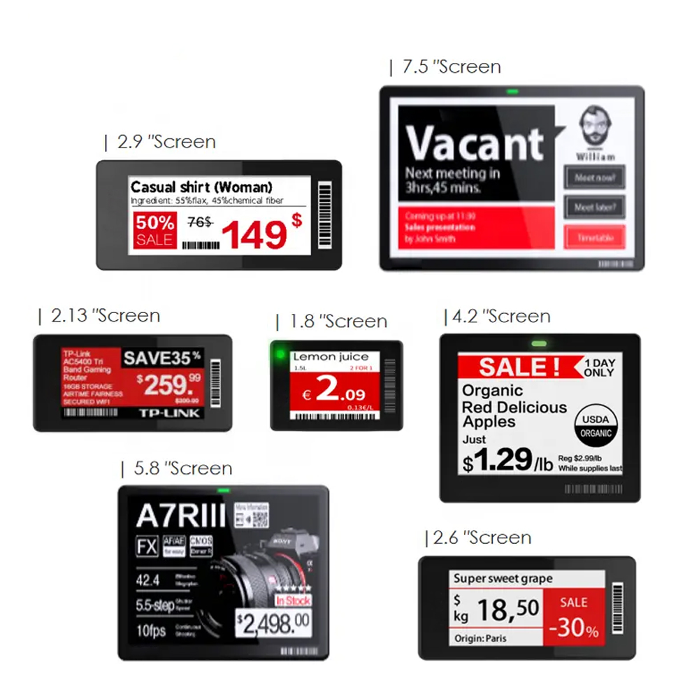 Convenience Store Shelves Black 2.13 Inch Nfc Smart Electronic Price Tag Esl Price Ink Screen Wifi Electronic Shelf Label Epaper