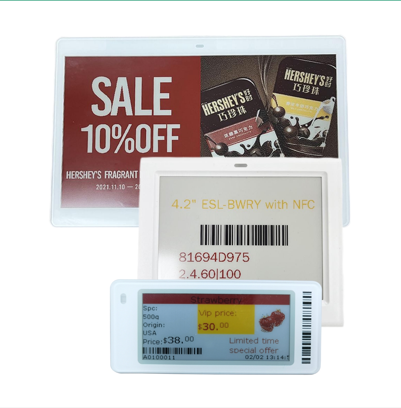 4.2 Inch E Ink Multi-Screen Epaper Digital Price Tag Display E-Ink Shelf Label Esl Supermarket Electronic E Ink Price Tag