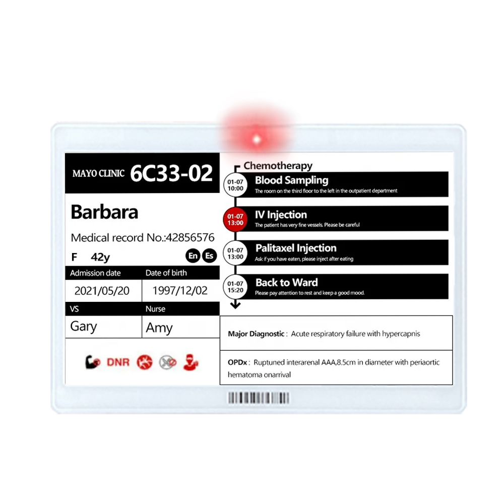 7.5'' E Ink Nfc Passive E-Ink Card Ultra-Thin Digital Price Label Esl Electronic Shelf Label Epaper Tag Batteryless For Hospital