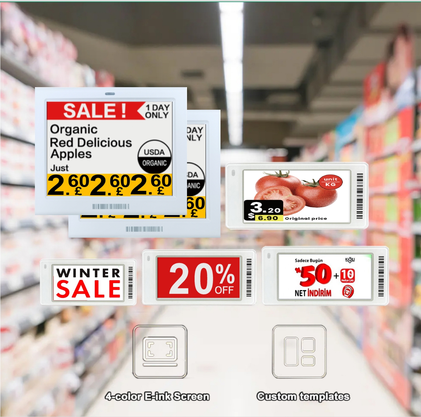 3.5 Inch Automatic Label Esl Intelligent Change Price Digital Price Tag For Smart Supermarket Esl System Electronic Shelf Labels