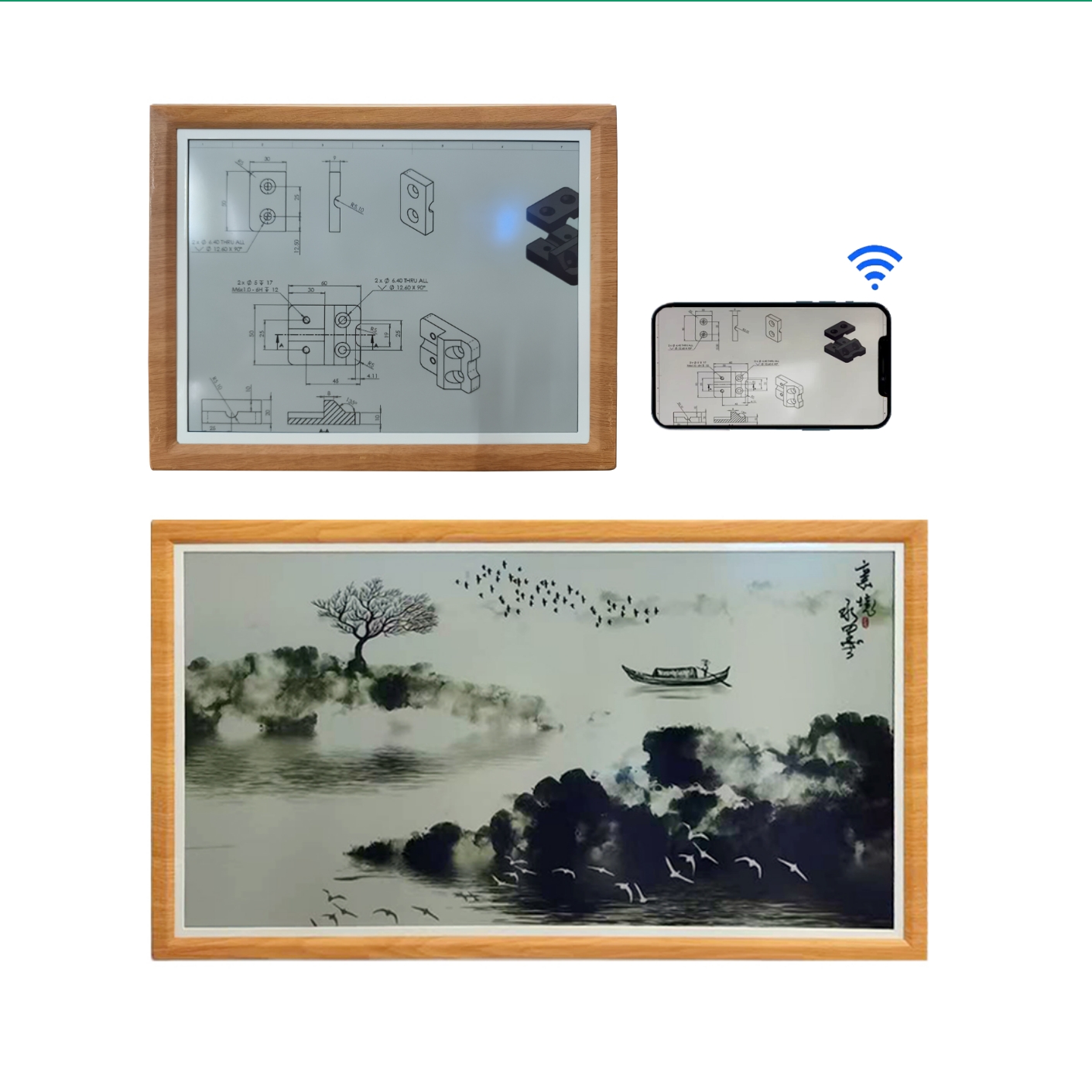 13.3Inch E Ink Spectra 6 (E6) Full Color E-Paper Display 1600*1200 Pixels Spi Communication Full Color E Ink Display Bluetooth