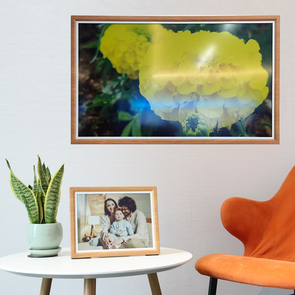 31.5 Inch 2560* 1440 Resolution SPI Interface wooden frame Large E Ink Spectra 6 (E6) Full Color 4G WIFI smart E-Paper Display
