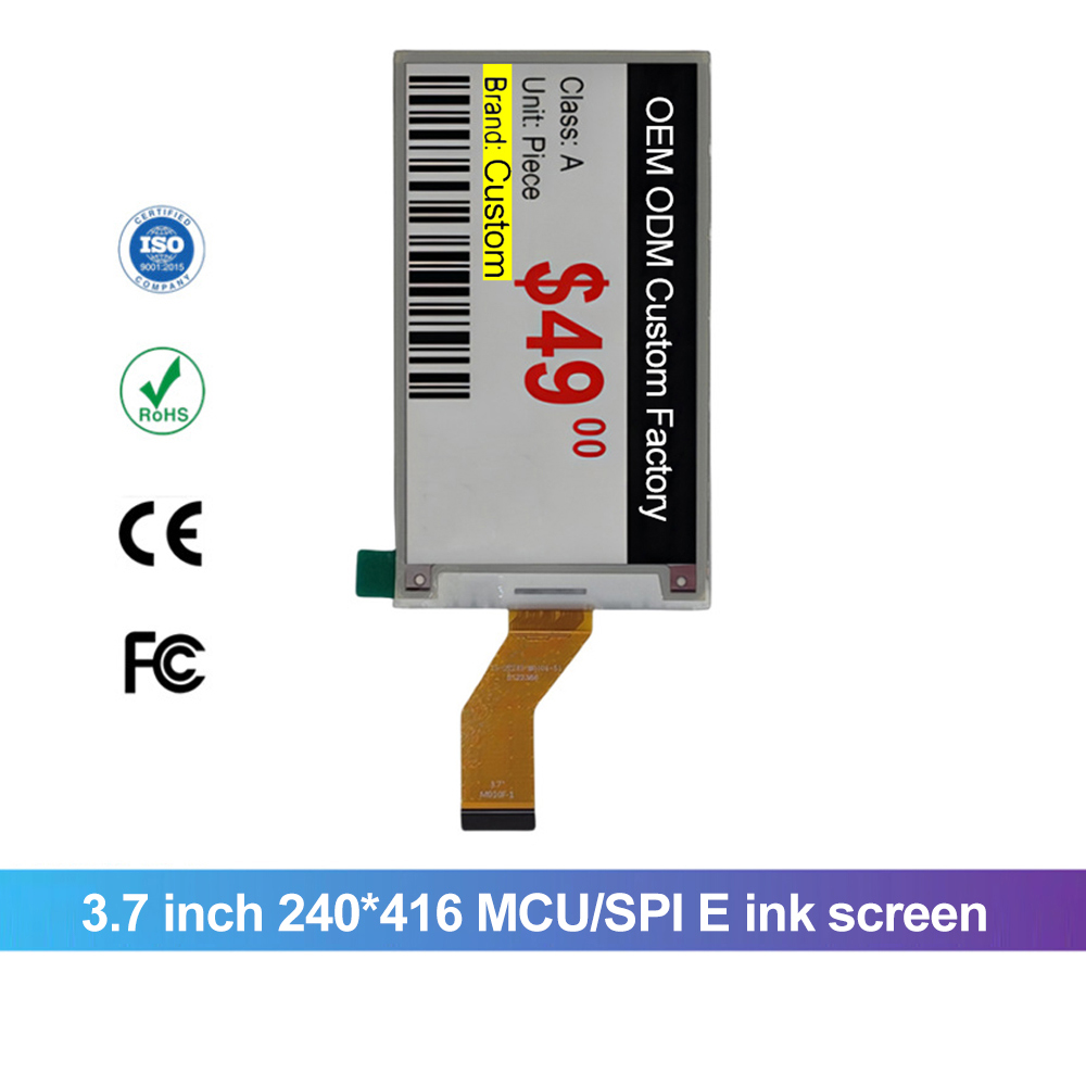 3.7 Inch 240X416 Spl E Ink Screen Module Fast Refresh Black/White/Red/Yellow E-Ink Display For Eas System For Supermarket Use