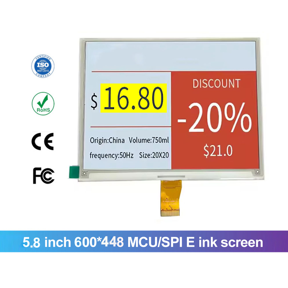 5.8 inch 600X448 SPl TFT E ink screen module for Eink Price Tag Digital Price Tag Esl Electronic Shelf Label Electronic Price Tags